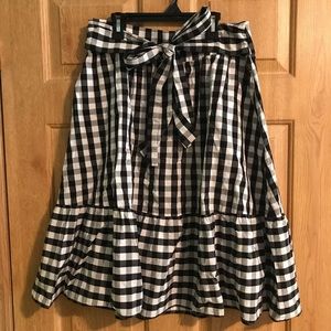 Black checkered J. Crew skirt, size 8